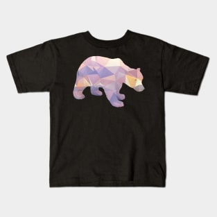 Abstract Triangles bear in pink purple, and gold Kids T-Shirt